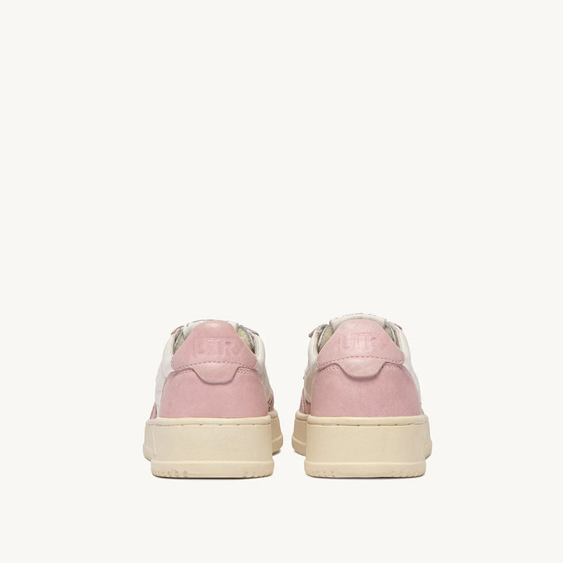 Autry - Baskets Medalist Low Goat/Suede - Rose & Blanc