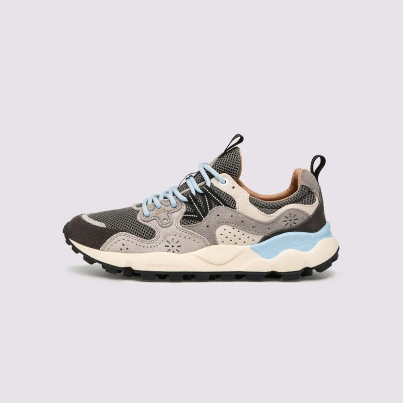 Flower Mountain - Baskets Yamano3 Uni Suède Nylon carré - Bleu