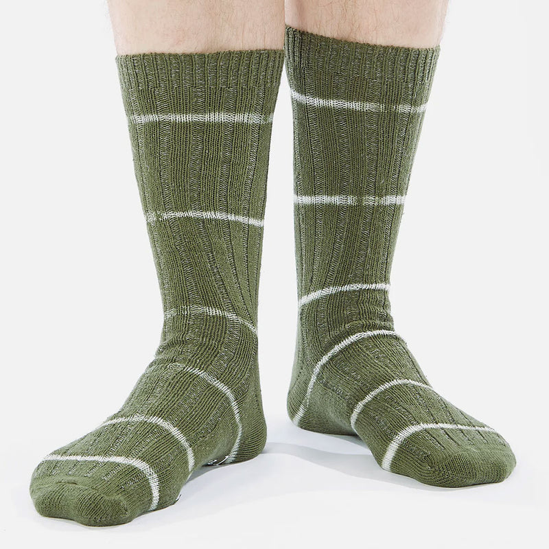 Universal Works - Chaussettes Tye Dye - Olive