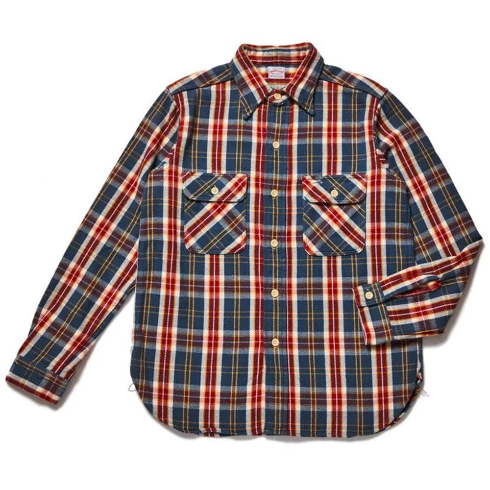 Warehouse & Co - Flannel Shirt 3104 - Navy & Brown – Merci Paris