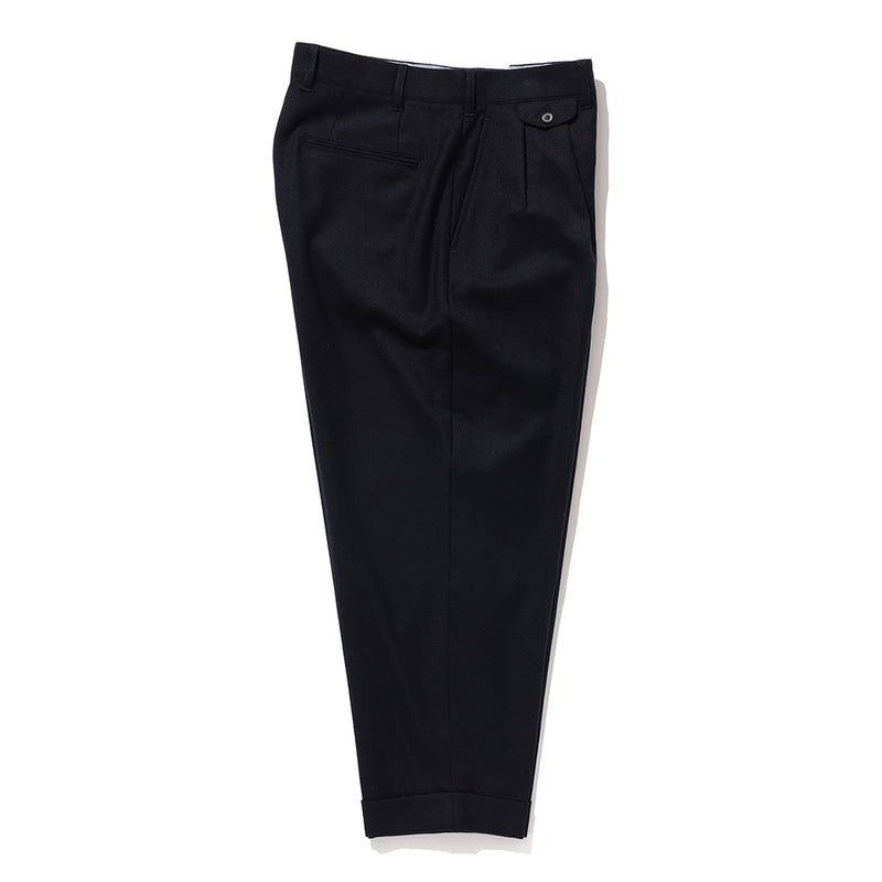 Beams Plus - Pantalon tapered en flanelle - Bleu marine