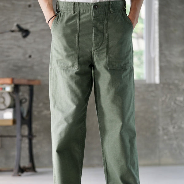 Japanese Vintage Youth Army Green Loose Fit Cargo Overalls Mens