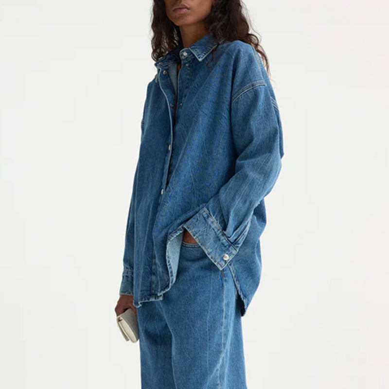 Rohe - Chemise Denim Oversized - Bleu Mid