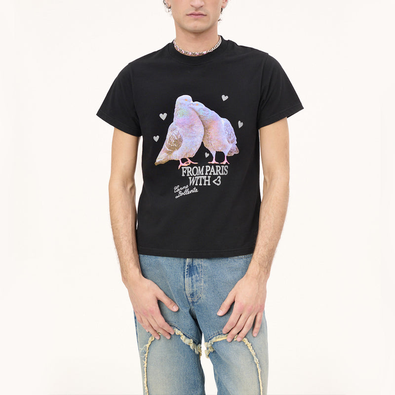 Carne Bollente - T Shirt Lovebirds  - Noir