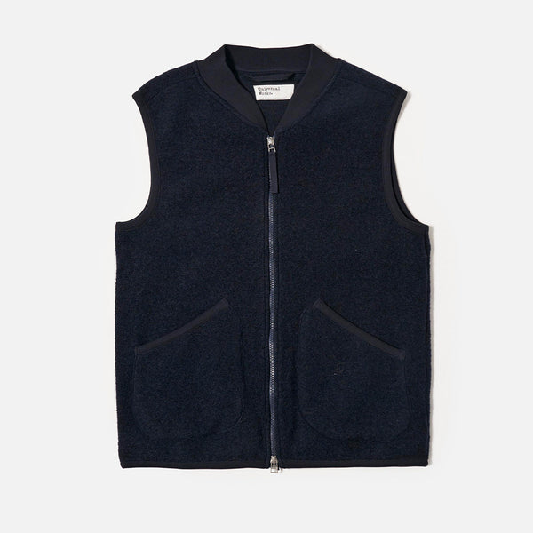 Universal Works - Veste Laine Zip - Marine