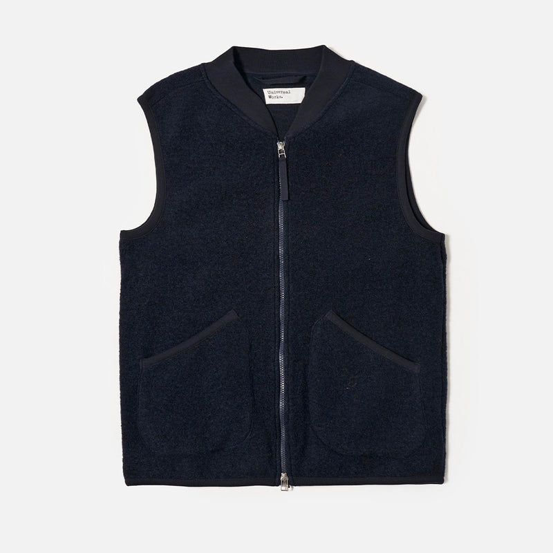 Universal Works - Veste Laine Zip - Marine