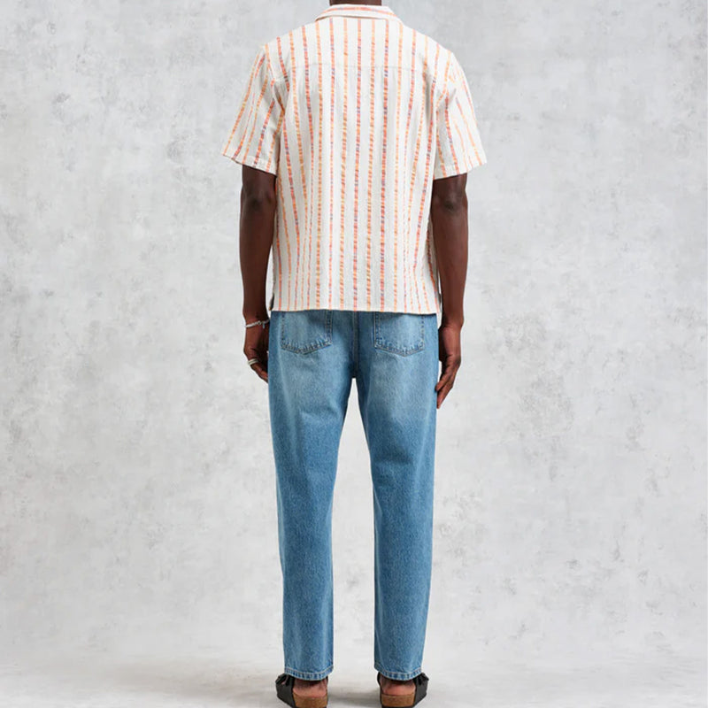Wax London -  Chemise Didcot - Ecru & Orange