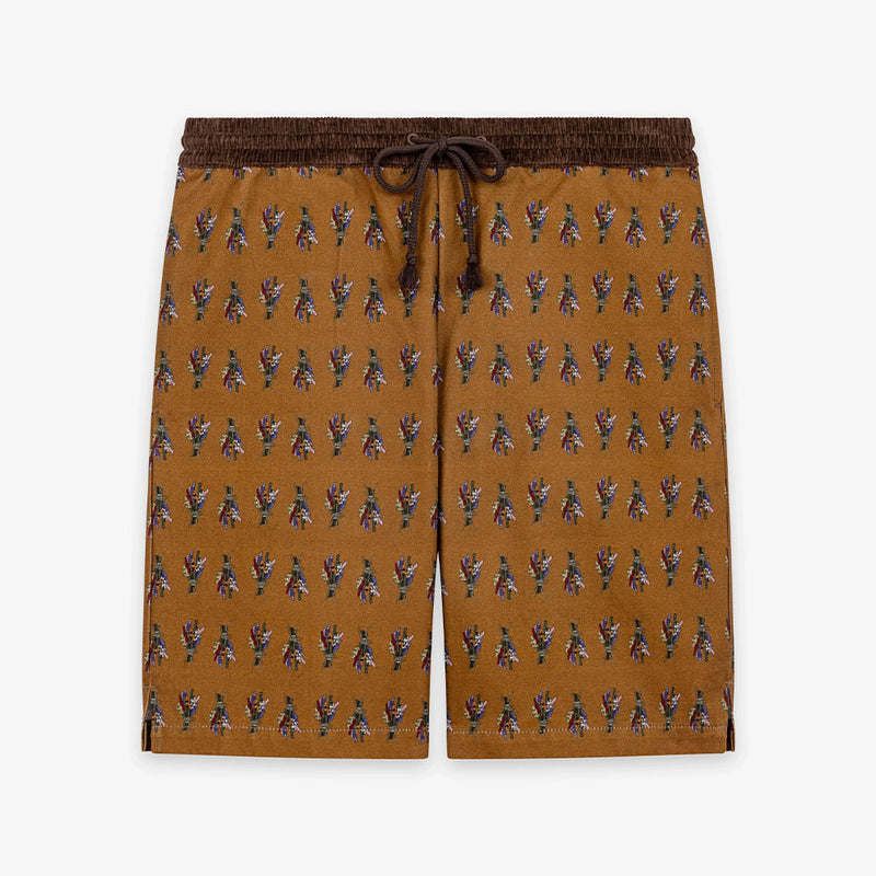 Caleb - Short à motif flora - Marron