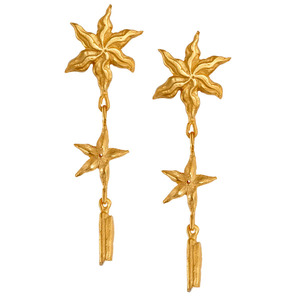 Fontennoy - Boucles d'oreilles Herbes de la Saint-Jean - Or