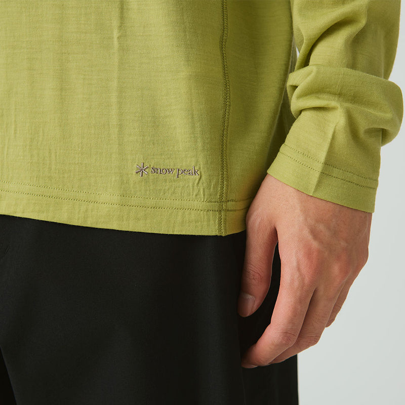 Snow Peak - Pull Demi-zip Laine - Vert Clair
