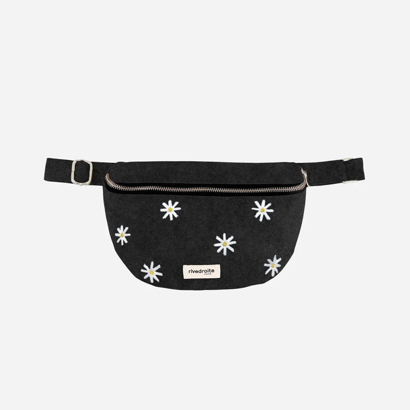 Rivedroite - Sac banane Custine - Marguerite Noir