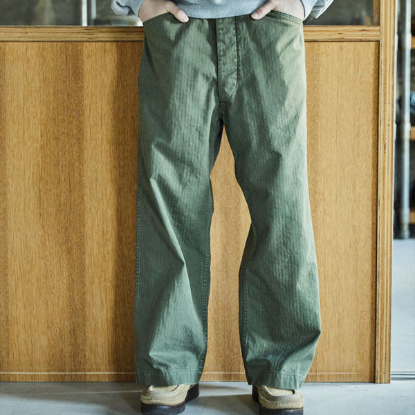 OrSlow - Pantalon utilitaire large à chevrons - Kaki