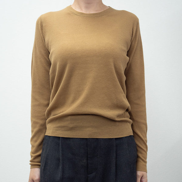C.T.plage - Pull Round Longsleeve Rib - Camel