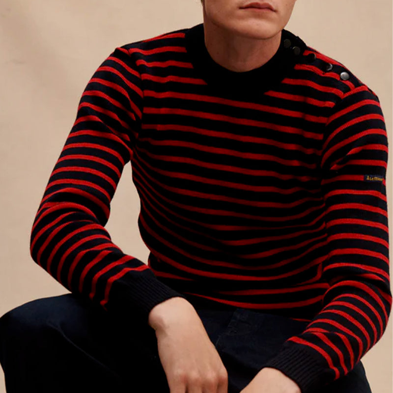 Le Minor - Pull Marin - Marine & Rouge