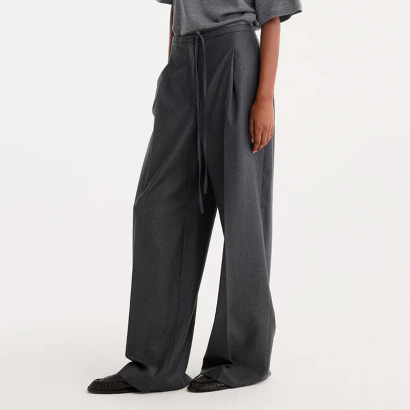 Rohe - Pantalon Décontracté Laine - Gris Foncé