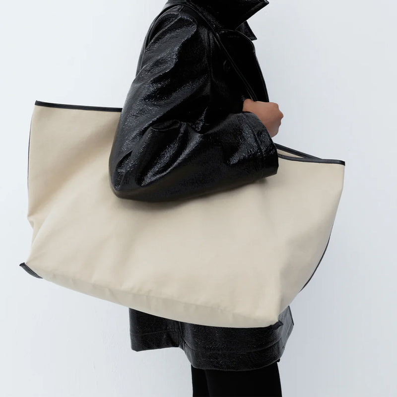 Kassl Editions - Sac Tote Canvas - Beige/Oil noir