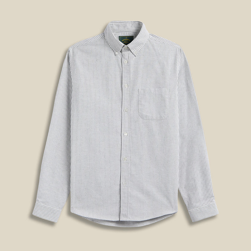 Portuguese Flannel - Chemise Brushed Oxford Rayures - Vert Moss