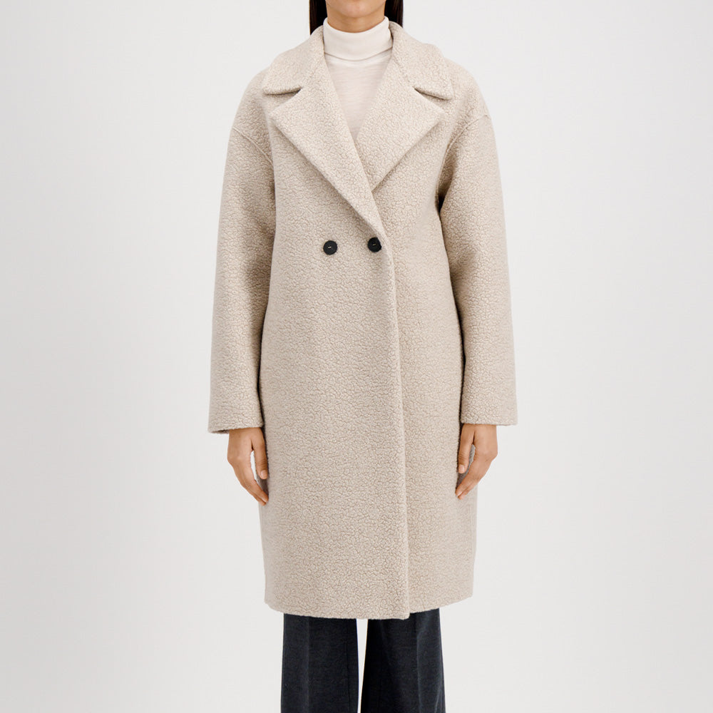Harris Wharf London Boucle Coat Almond - Main Image