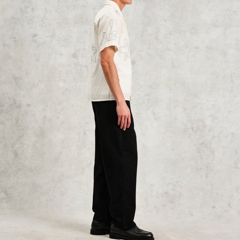 Wax London -  Chemise Didcot - Ecru & Bleu Clair