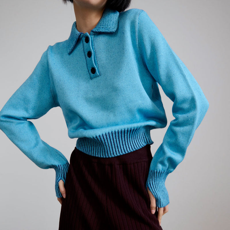 Carlota Cahis - Pull Mustang - Bleu