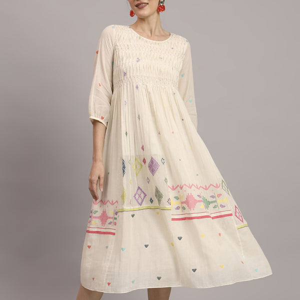 Aida by Priyanka Jain - Robe Smocks Breeze - Blanc