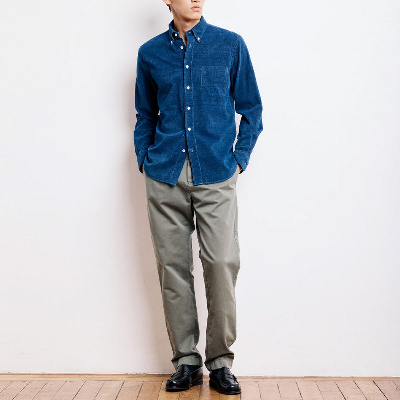 Hartford - Chemise Pitt Velours Côtelé - Bleu Indigo