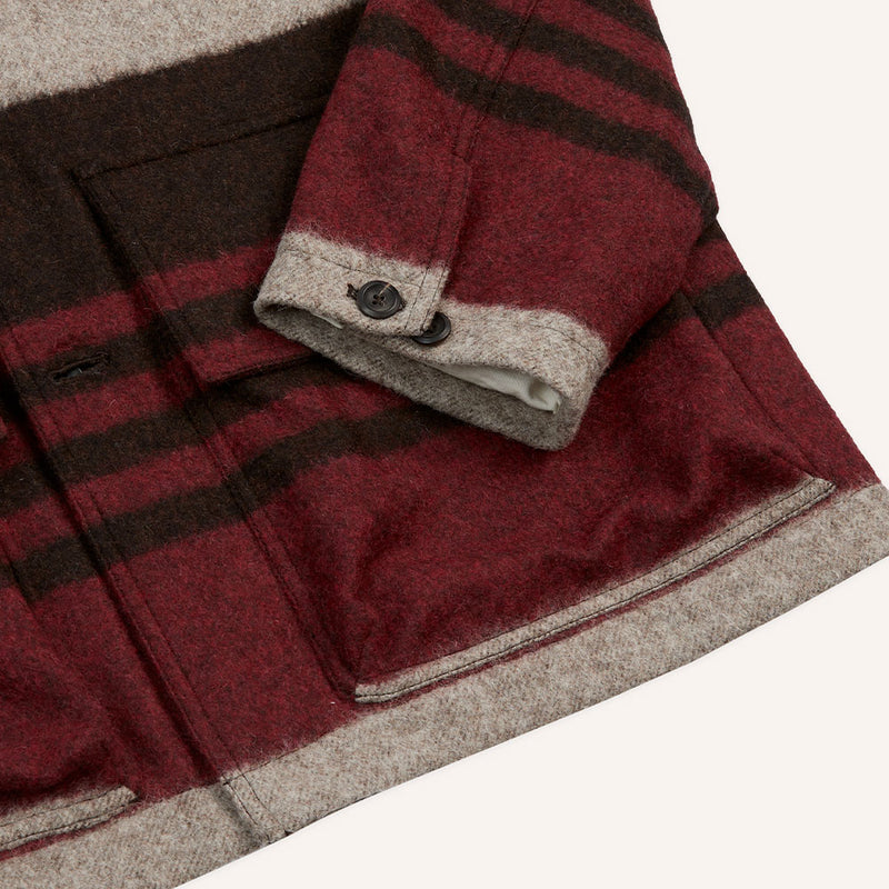 Drake's - Veste à Rayures - Rouge & Gris