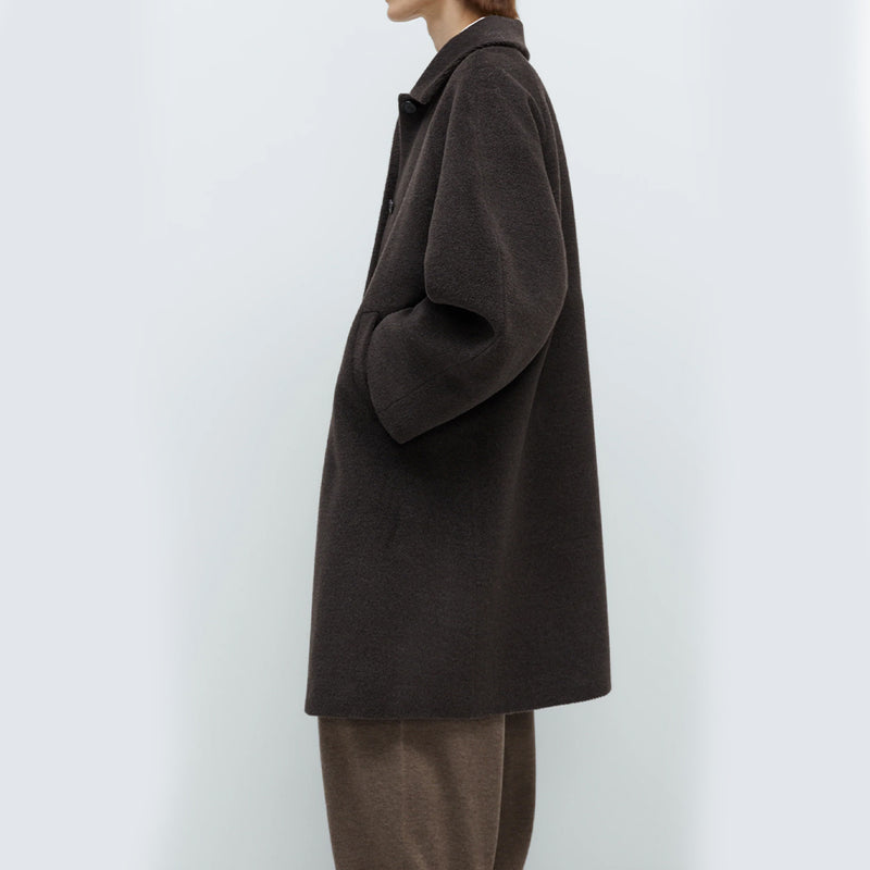 Cordera - Manteau Laine Boutons - Marron