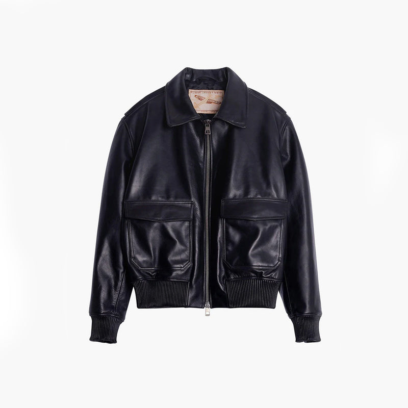 Museum Garments - Blouson Aviateur Cuir - Noir