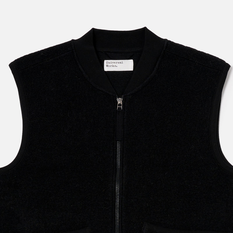 Universal Works - Veste Laine Zip - Noir