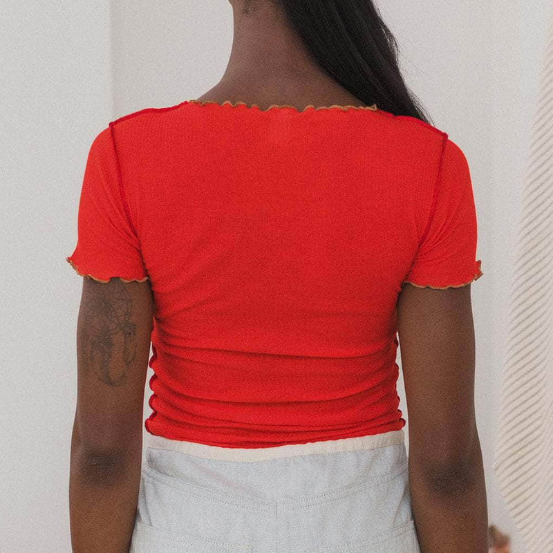 Baserange - T-Shirt Vein - Rouge My