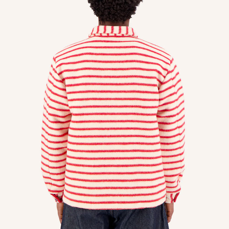 Later - Surchemise Epure à Rayures - Rouge & Ecru