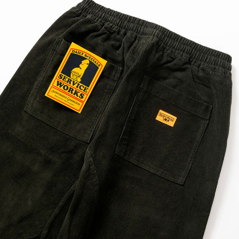 Service Works - Pantalon Cordury Chef - Vert Coppice