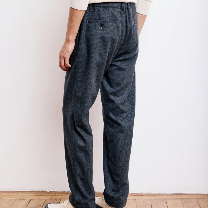Hartford - Pantalon Tanker Flanelle Rayé - Gris