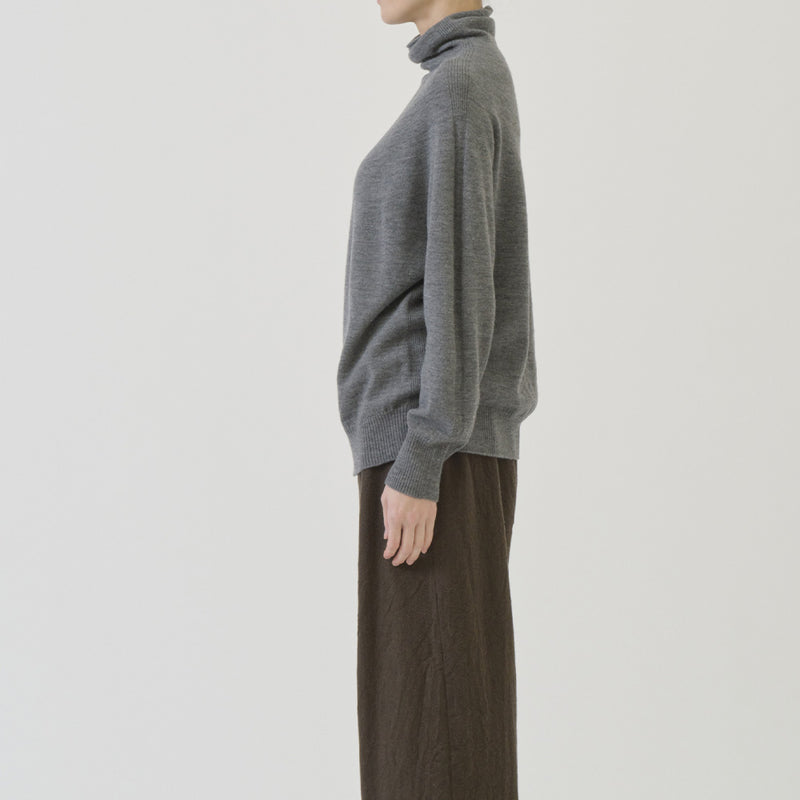 Pas de Calais -  Maille Col Roulé Ample - Gris Top