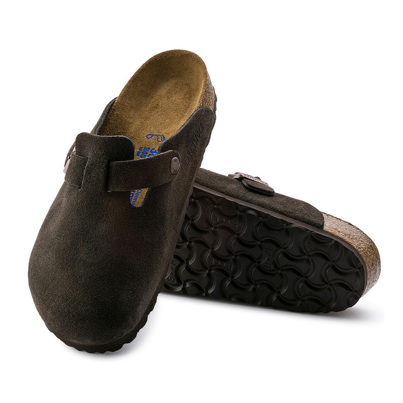 BIRKENSTOCK - Sabots Boston Suede - Lit de pied souple - Mocha