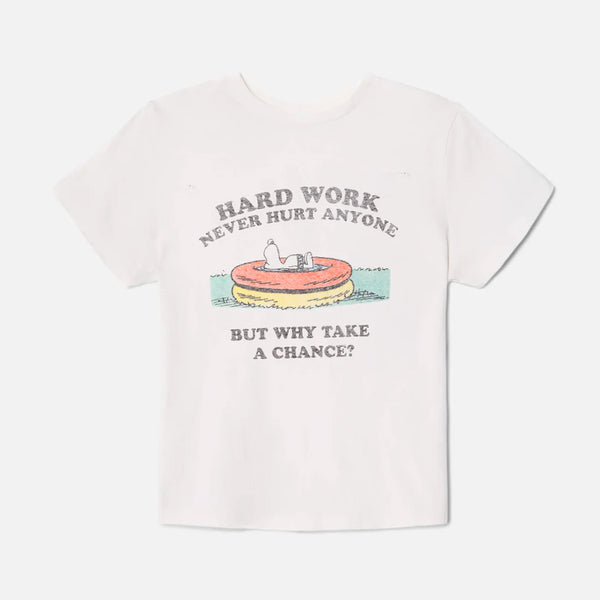 RE/DONE -T-Shirt Snoopy Hard Work - Blanc