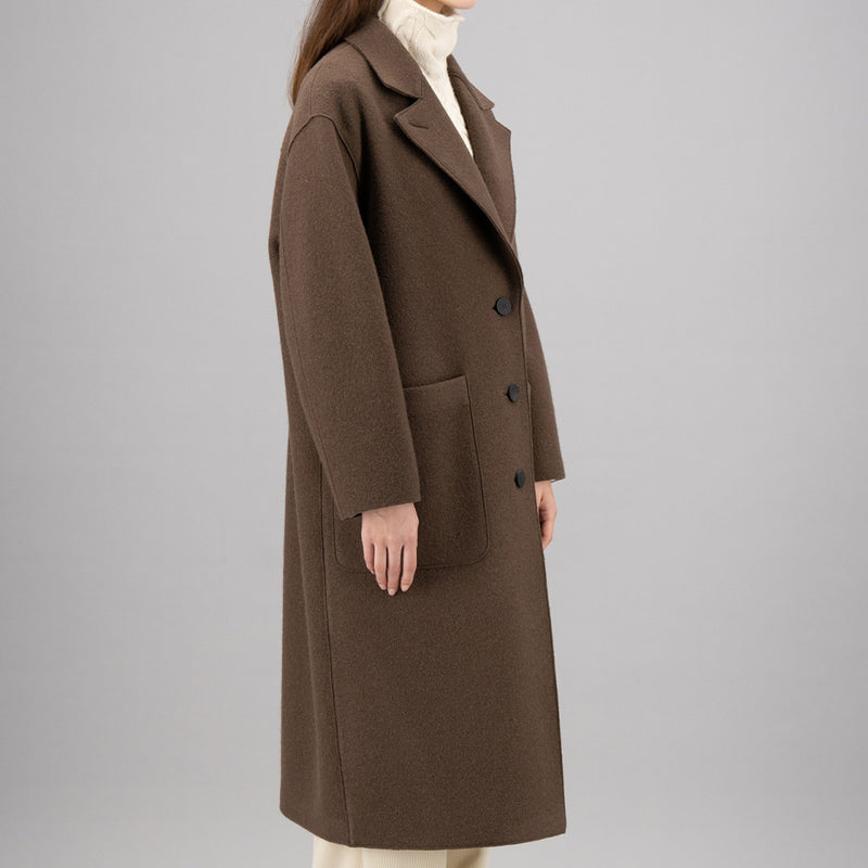 Harris Wharf London - Manteau en laine bouillie - Marron
