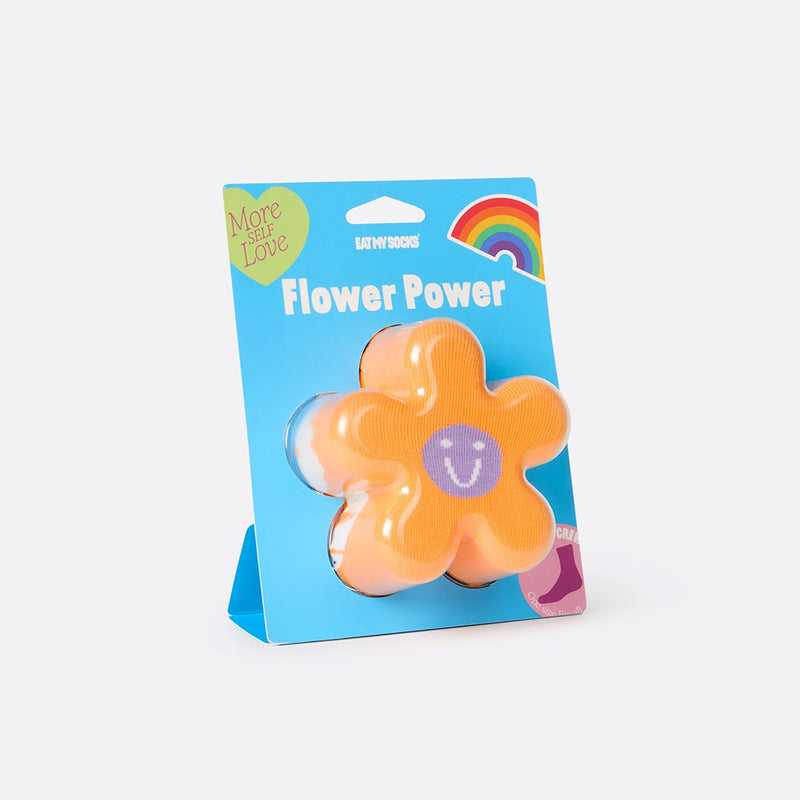 Eat My Socks - Chaussettes Flower Power - Orange