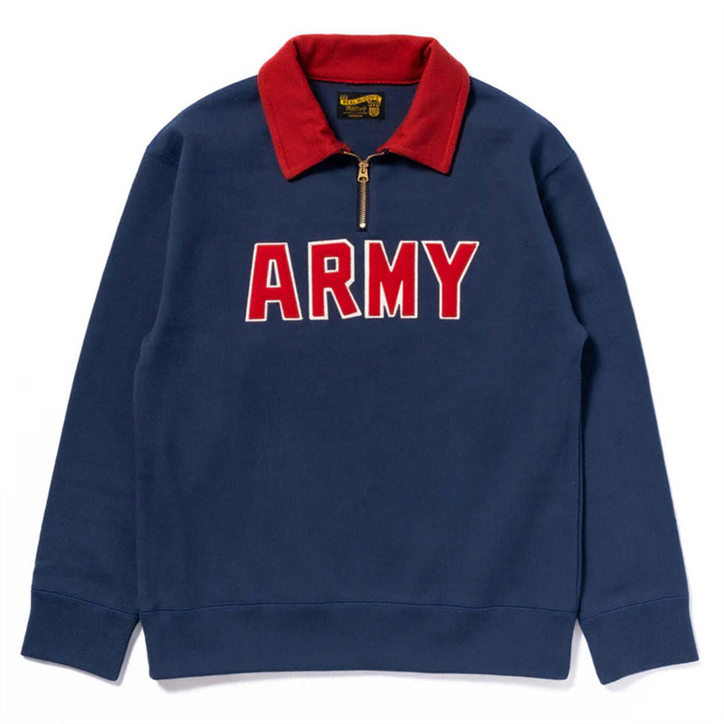The real McCoys - Sweat Army Zip - Bleu
