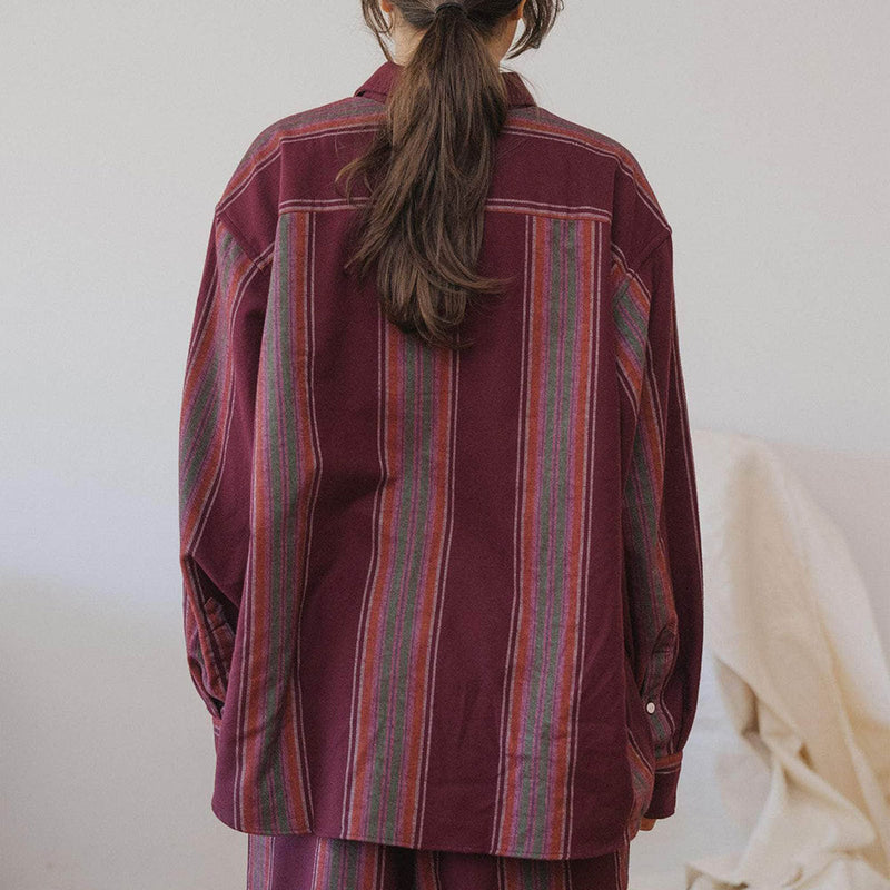Baserange - Chemise Claude - Marroon Stripe
