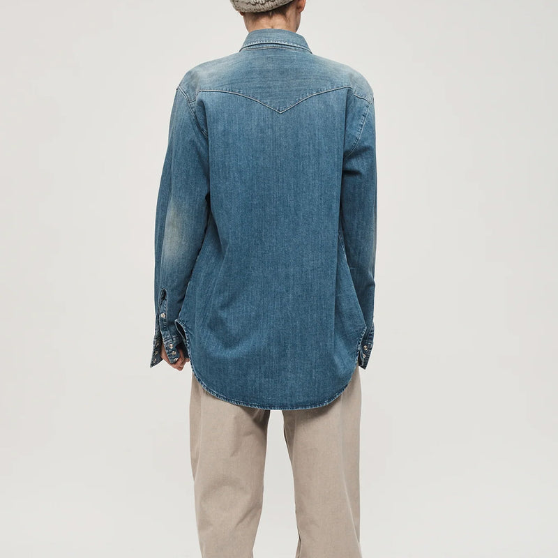 6397 - Chemise Denim Western - Light Ash Blue – Merci Paris
