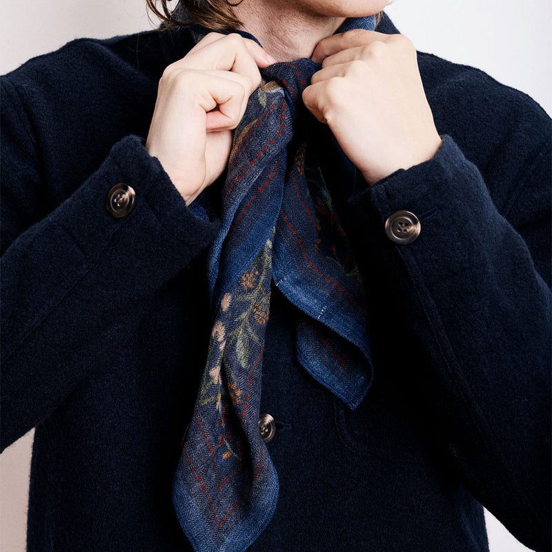 Hartford - Echarpe Florale - Bleu Indigo