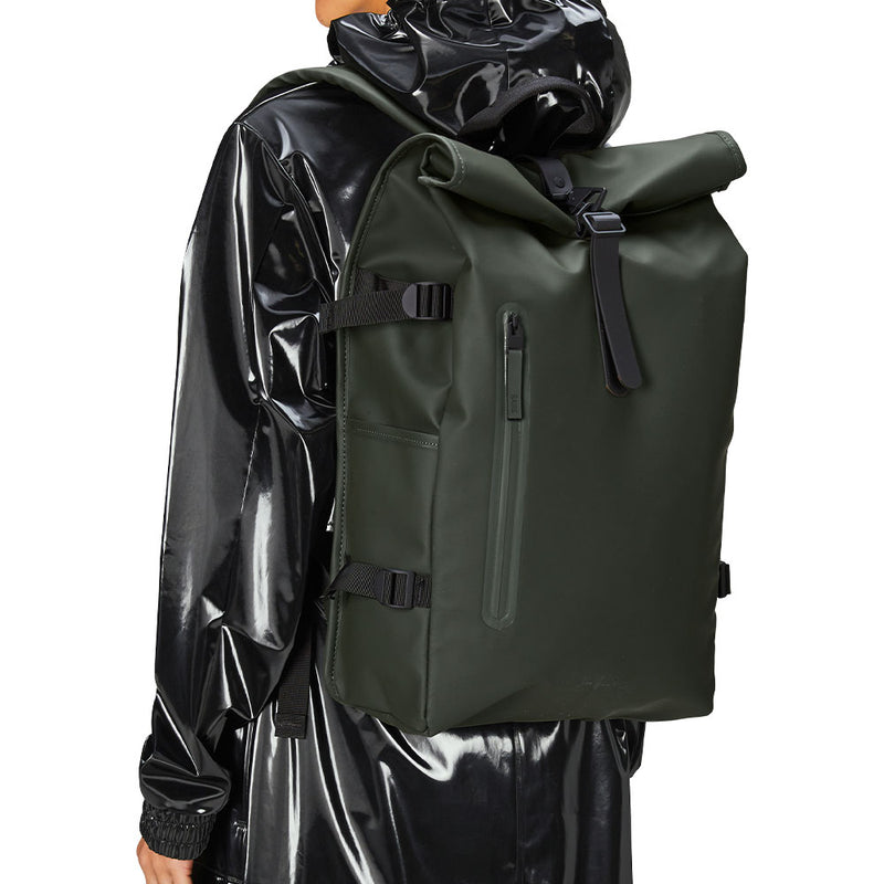 rains white backpack Rains - Rolltop Rucksack Large Bag