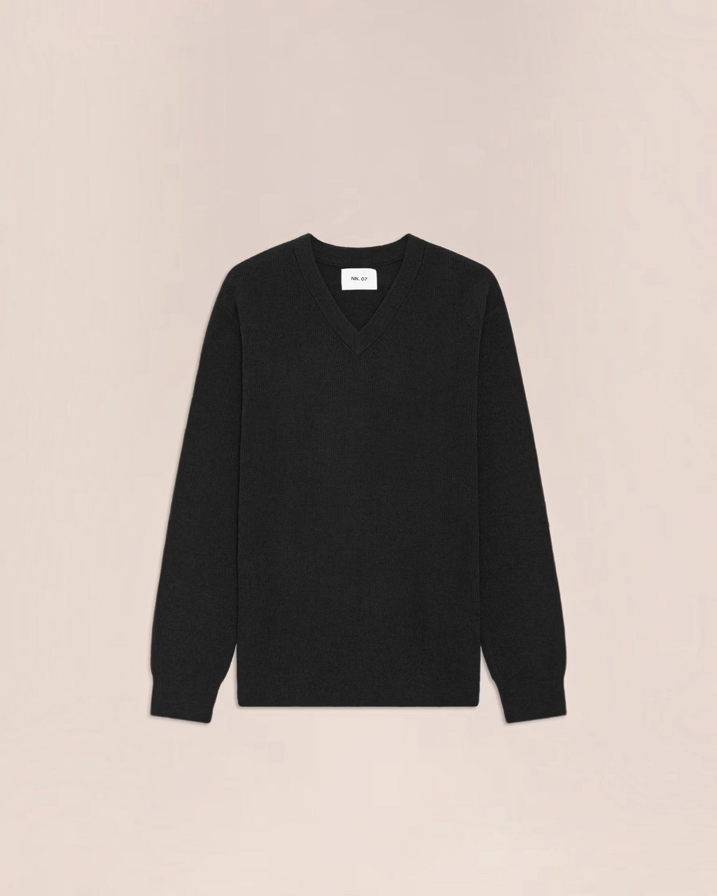 Pull Merci Paris NN.07 Danny noir à col en V en maille chenille douce et extensible