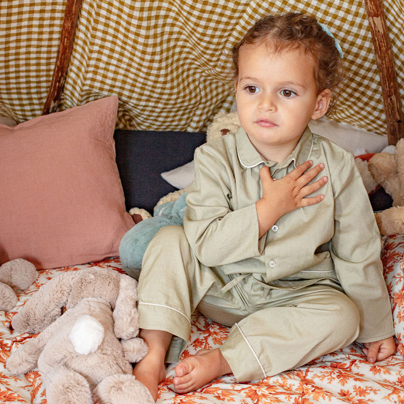 Caramel x Merci - Pyjama Enfant en coton twill - Blanc de Meudon -  Vêtements de nuit – Merci Paris