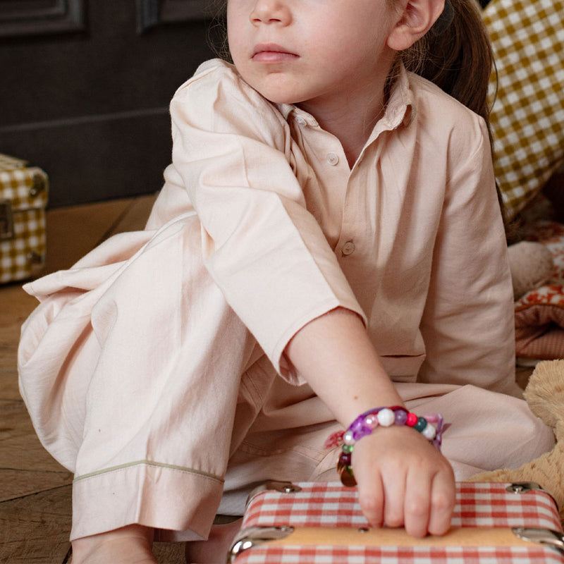Caramel x Merci - Pyjama Enfant en coton twill - Rose de Bagatelle