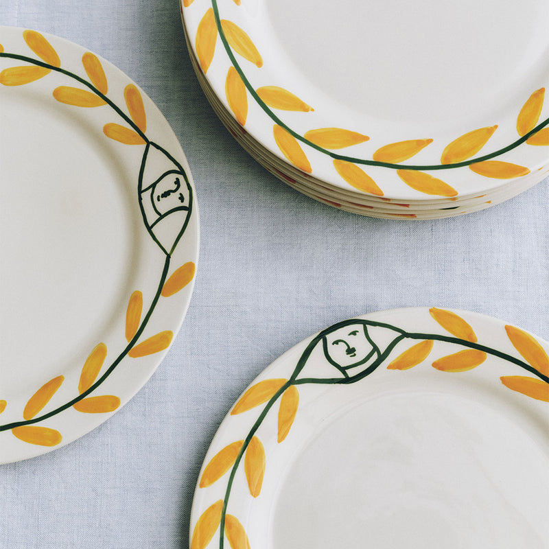 Assiette plate - Golden Leaf - Hay