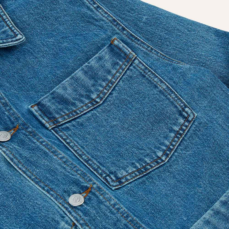 Drake's - Veste de travail - Jean Bleach Wash
