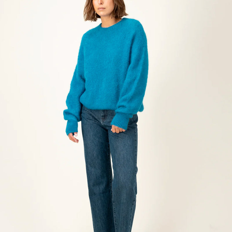 Tricots Jean Marc - Pull Anouch Col Rond - Bleu Canard